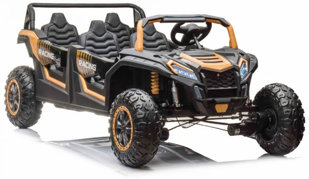 LEAN CARS Elektrické autíčko Buggy ATV Racing UTV2000 Štvormiestne!!! Zlatá - 4 X 150W - 24V14Ah + 24V14Ah grátis - 2023