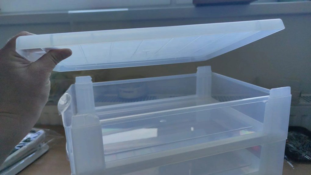 SUNDIS 2. akosť - Úložný box s 3 zásuvkami, transparentný, ORGAMIX A4 3T