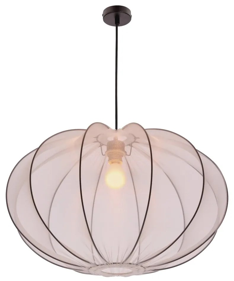 Biele závesné svietidlo s textilným tienidlom ø 60 cm Mellow – Candellux Lighting