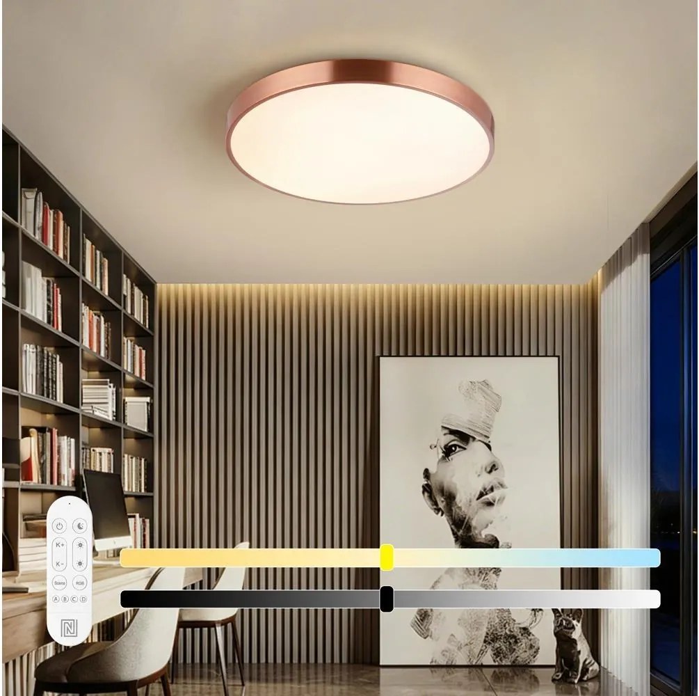 Immax NEO 07322L-LED Stmievateľné stropné svietidlo NEO LITE SEMPLICI 60W/230V priemer 60 cm medené + DO