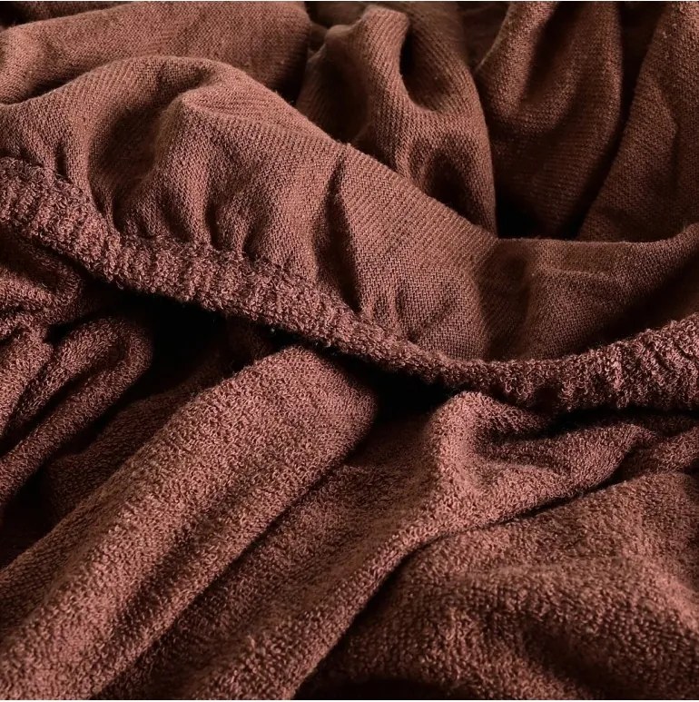 Plachta posteľná hnedá froté EMI, Plachta 90x200