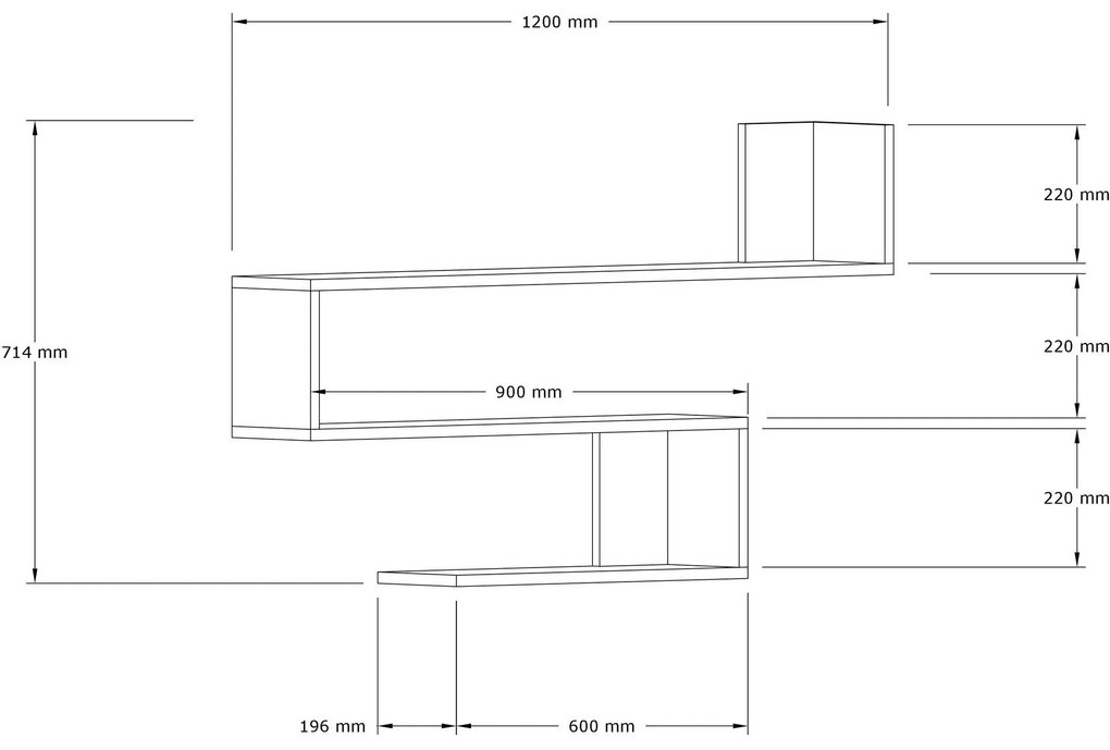Nástenná polica PENNE dub safírový