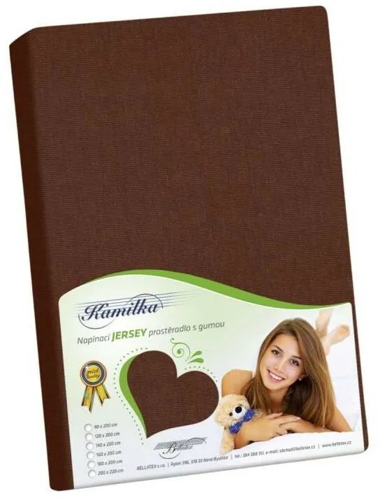 Bellatex Jersey prestieradlo tmavohnedá