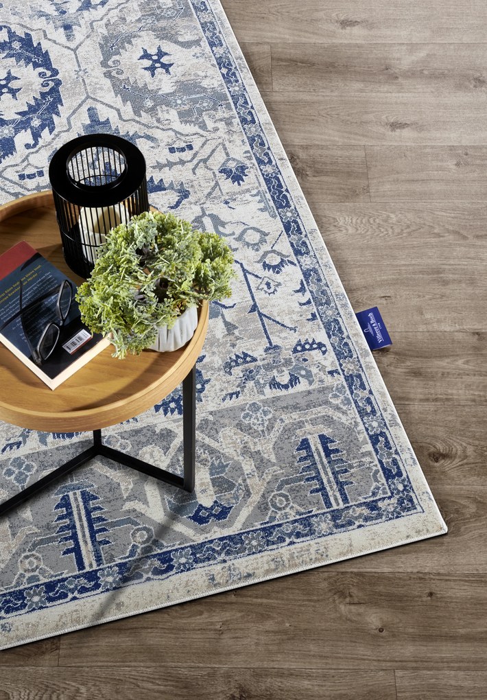 Kusový koberec Villeroy & Boch 106121 Cream, Blue, 160x235, modrá, obývacia izba, Villeroy & Boch