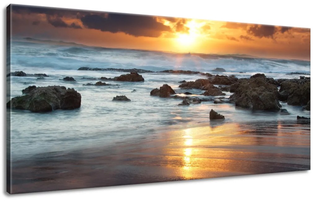 Gario Obraz na plátne Západ slnka nad oceánom Veľkosť: 115 x 55 cm