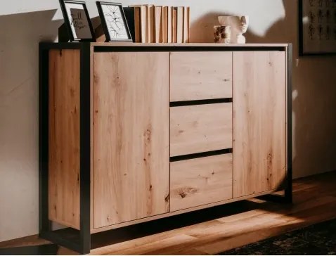 Komoda so zásuvkami Denver, dub artisan/antracit%