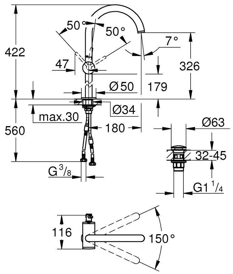 GROHE Atrio - Páková umývadlová batéria, veľkosť XL, Warm Sunset 32647DA3