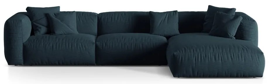 Tmavomodrá modulárna rohová pohovka (pravý roh) Martina – Micadoni Home