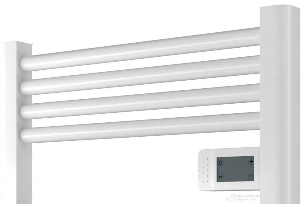 Erga Pago, elektrické vykurovacie teleso 540x960 mm s digitálnym termostatom, 500W, biela matná, ERG-LAV-GRZE-E-ALU-960540-WH