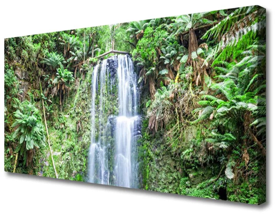 Obraz Canvas Vodopád stromy príroda 120x60 cm