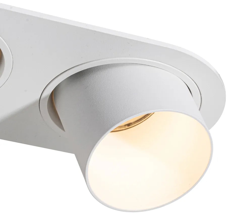 Sada 6 zapustených bodových svetiel biela GU10 50mm 2-svetlá - Installa