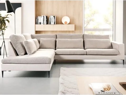 Rohová sedačka Romeo, béžová štruktúrovaná látka, ľavý roh%