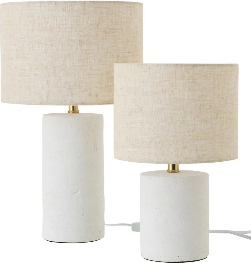 Biela keramická stolná lampa Pierre s tienidlom - Ø 23*37 cm/ 40W / E27