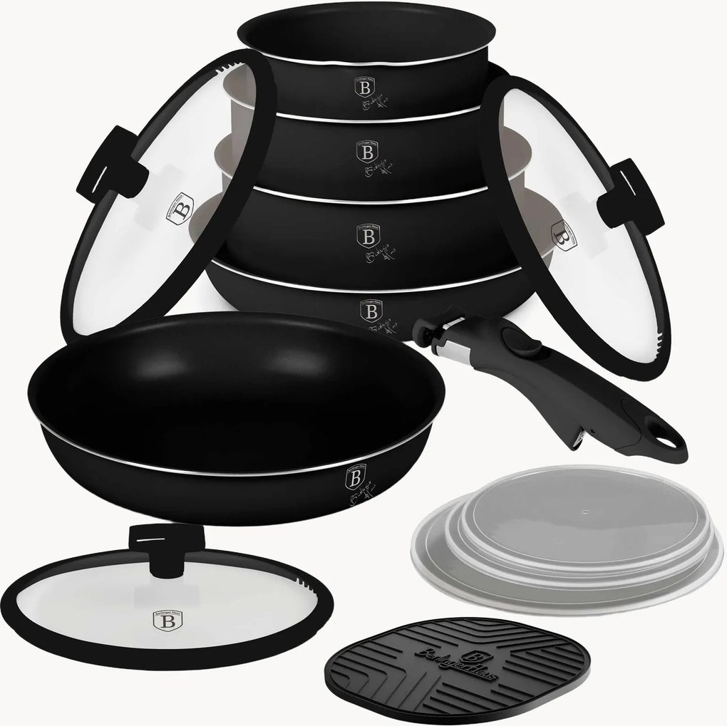 Súprava kuchynského riadu Matte Black, 13 ks