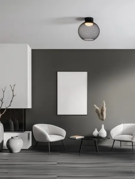 LED čierne moderné stropné svietidlo Kinetic 30