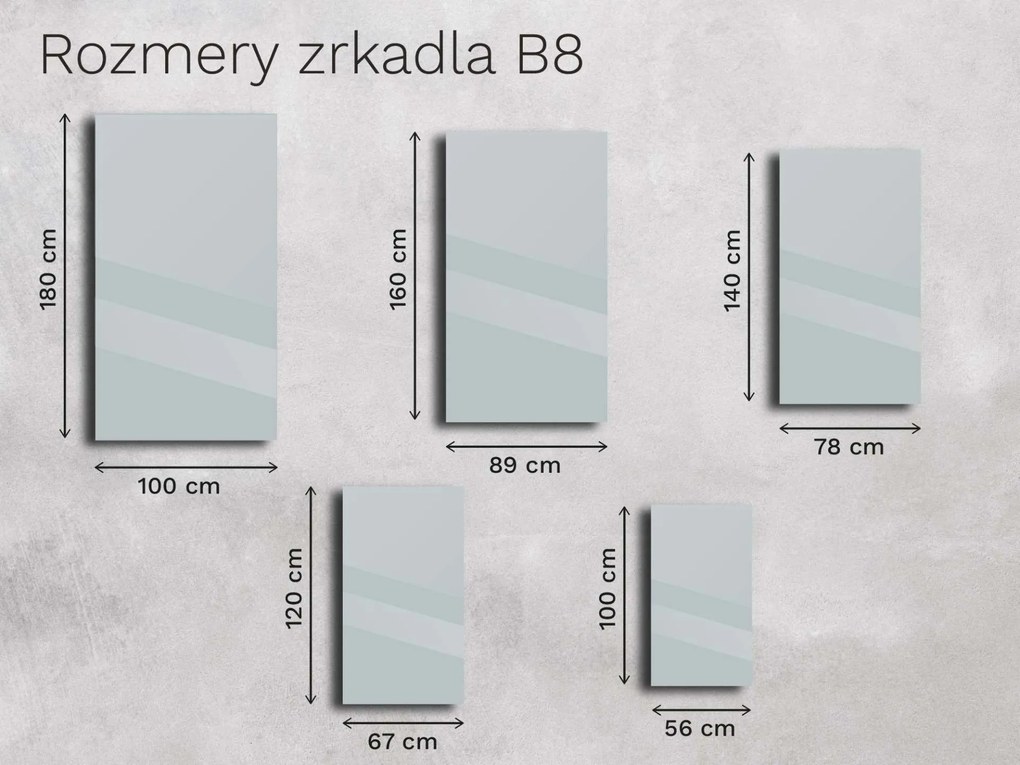 Zrkadlo s rámom B8 56×100