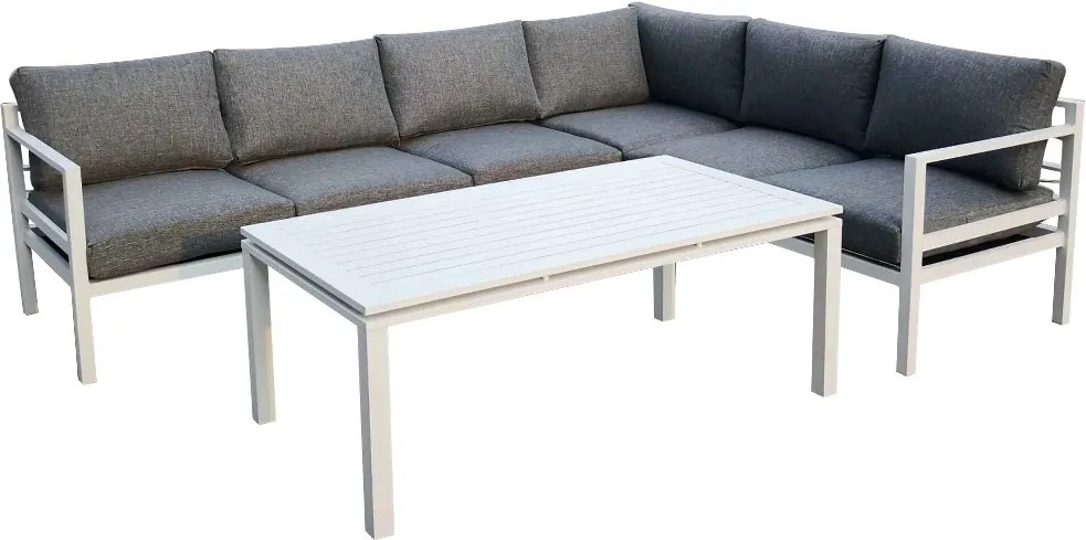 NABBI Alluminio grande hliníkový záhradný nábytok biela / sivá