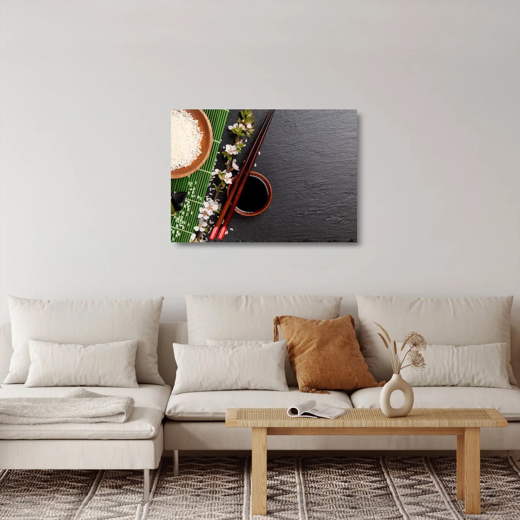 Sklenený obraz - Sushi (70x50 cm)