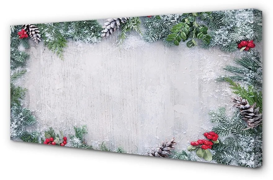 Obraz na plátne Snehové šišky, vetvičky 120x60 cm
