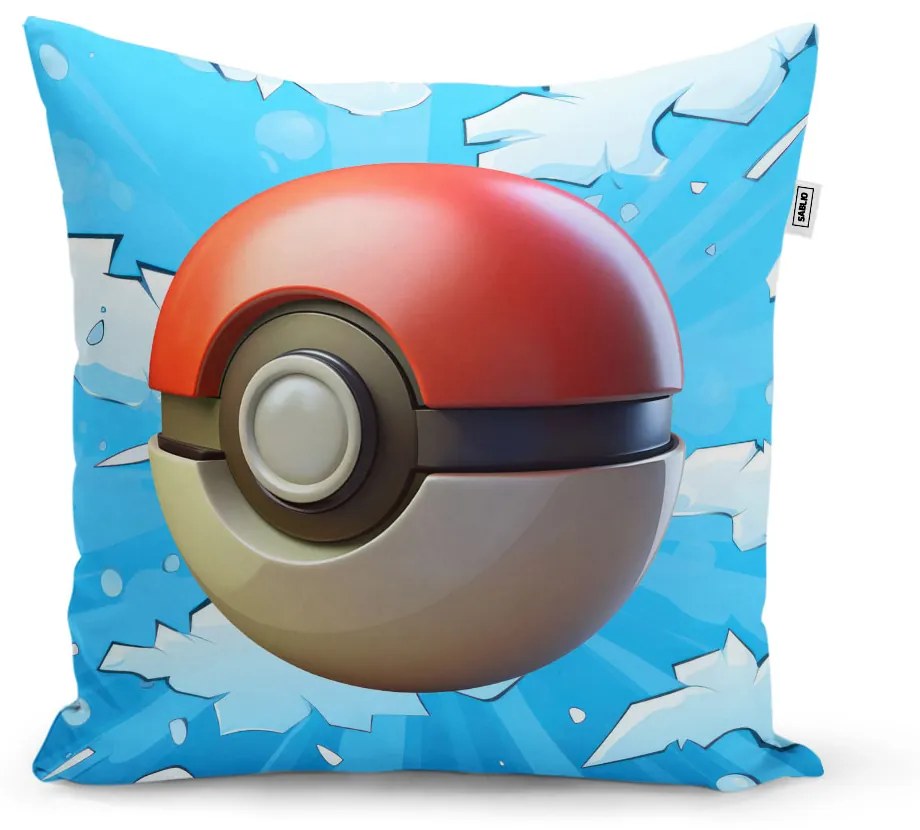 Sablio Vankúš Pokemon ball Obloha - 50x50 cm
