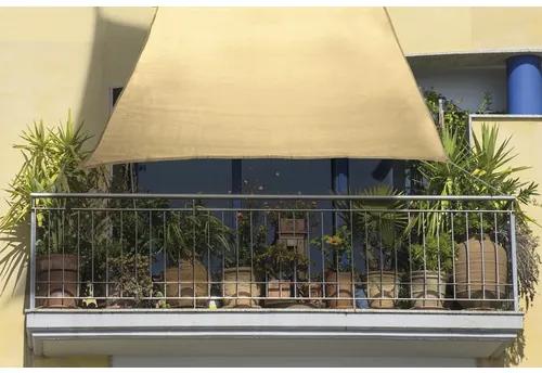 Balkónová slnečná plachta HDPE, béžová 2,7x1,4 m