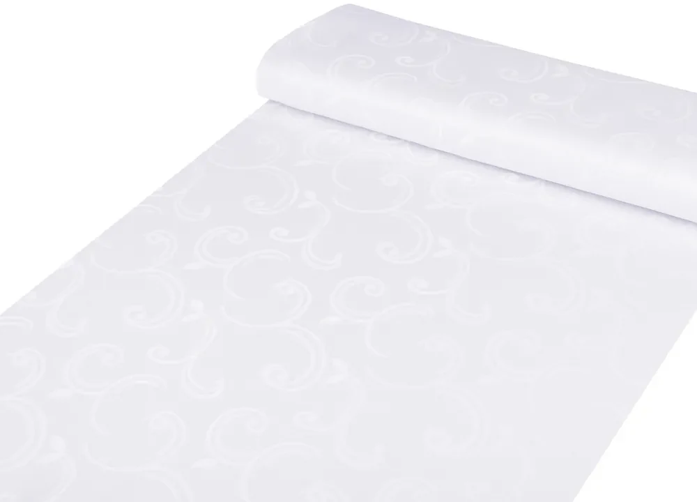 Biante Teflónový obdĺžnikový obrus TF-100 Biele ornamenty s lístkami 120x180 cm