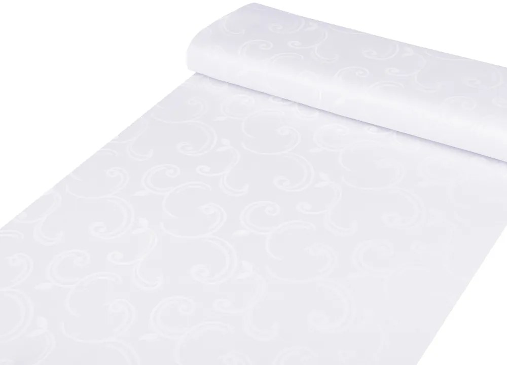 Biante Teflónový obdĺžnikový obrus TF-100 Biele ornamenty s lístkami 60x100 cm