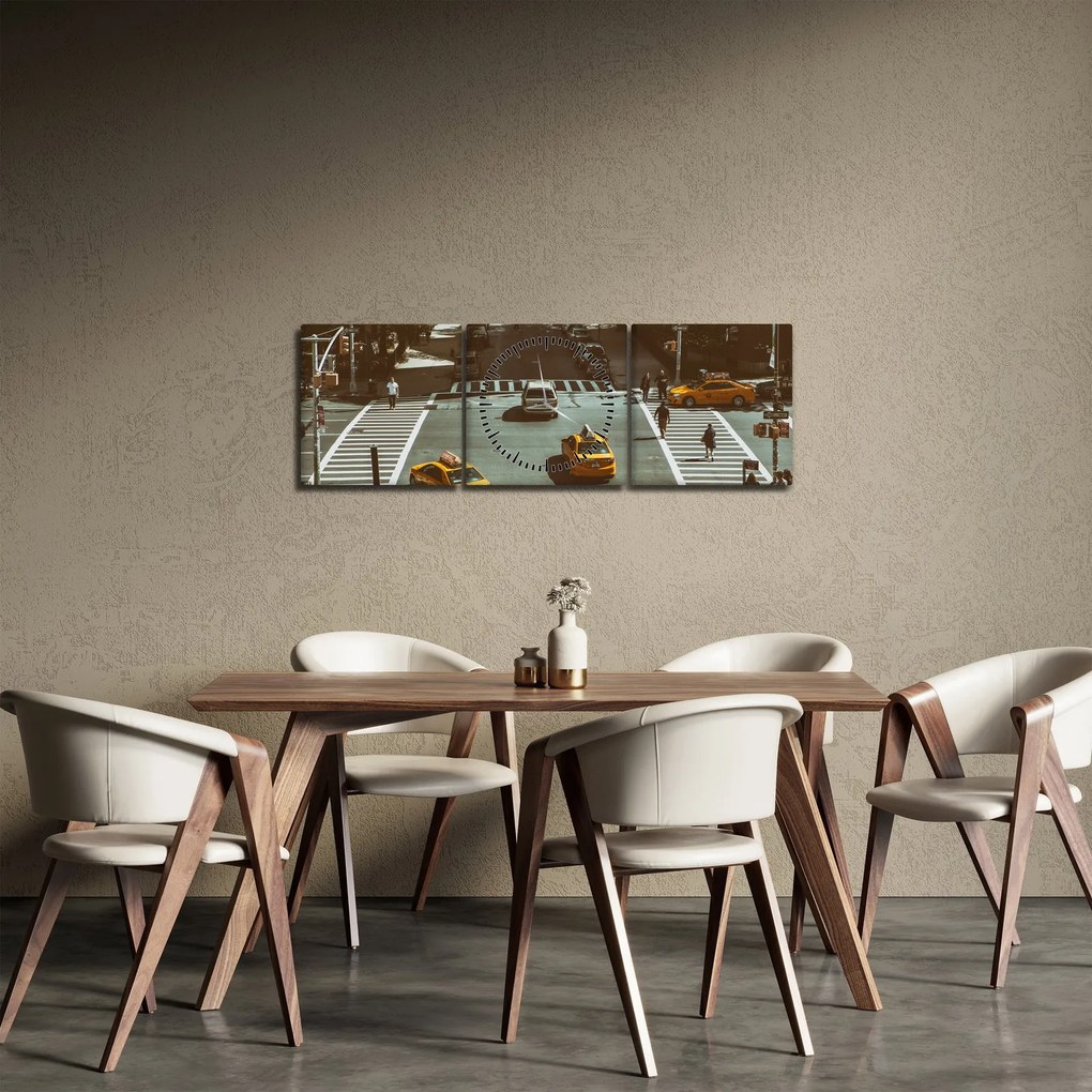 Obraz - New York (s hodinami) (90x30 cm)