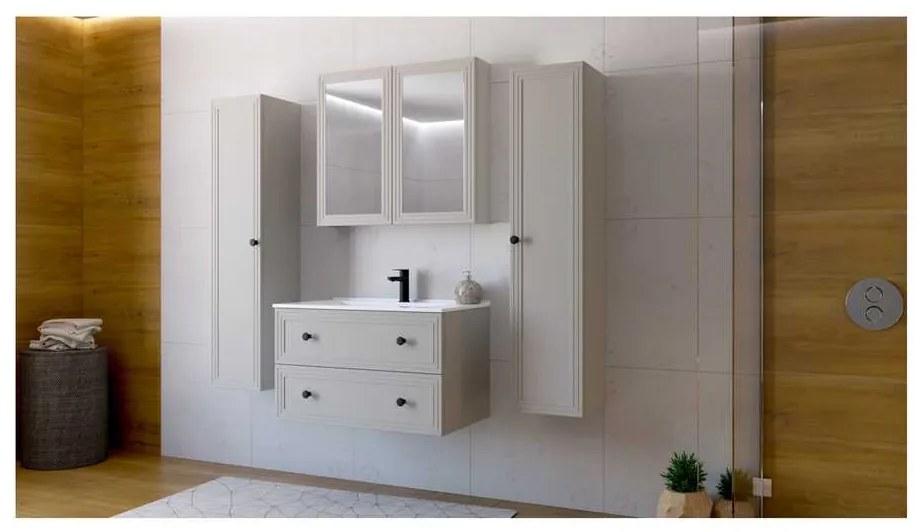 Skrinka pod umývadlo Bondi 80 cm, krémová