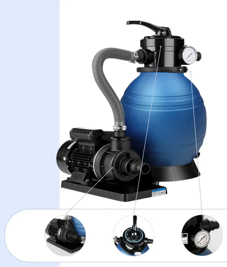 Jurhan Piesková filtrácia k bazénu AQUA, 10 200 l/h, modrá