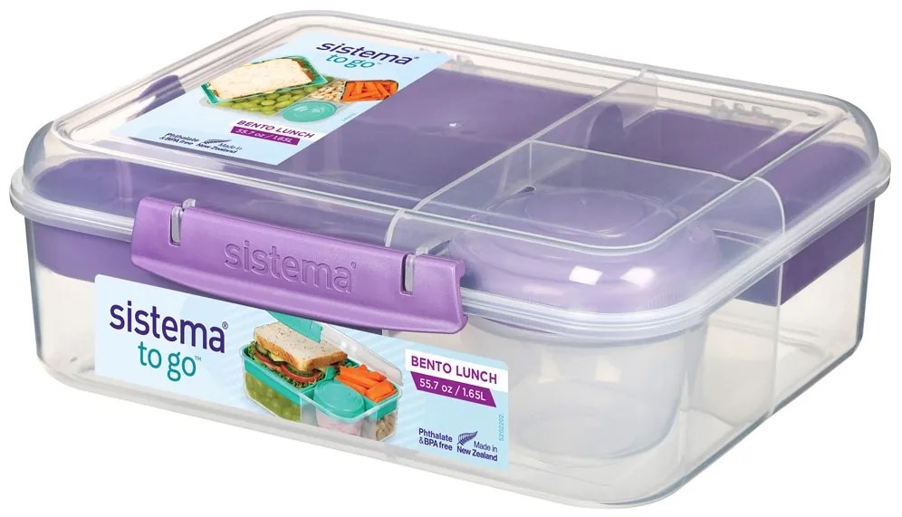Box na desiatu/obed, 6 priehradiek SISTEMA 1,65 l - mix farieb Farba škatuliek SISTEMA: Fialová