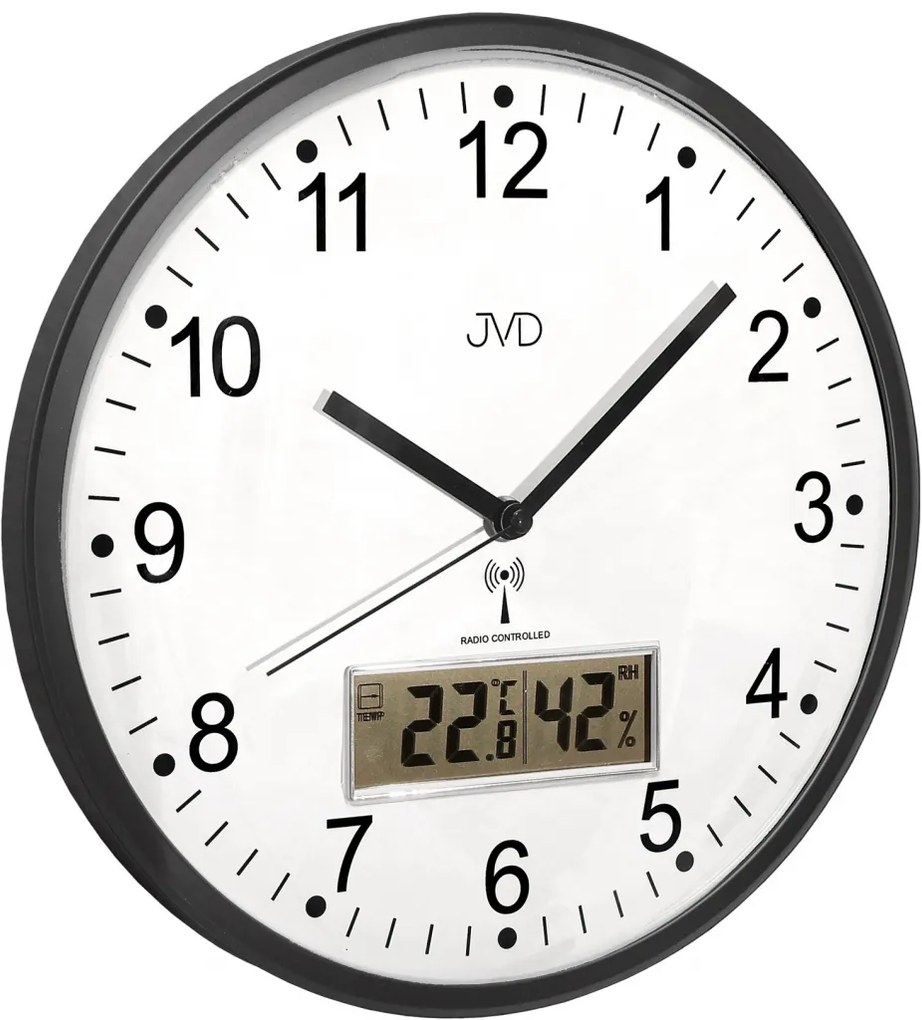 Rádiom riadené hodiny JVD RH78.2 – moderné nástenné hodiny 30 cm s automatickým časom