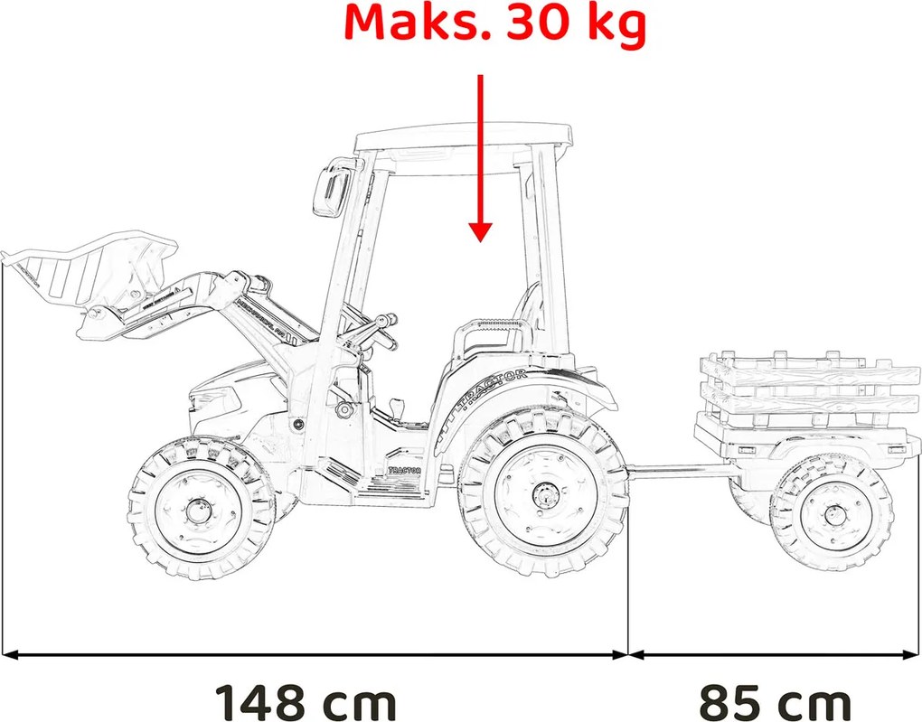 Ramiz MEGA Traktor D68 s prívesom žltý