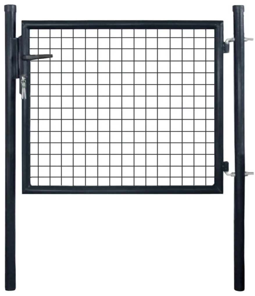 vidaXL Záhradná brána, pletivo, pozinkovaná oceľ 85,5x75 cm, sivá