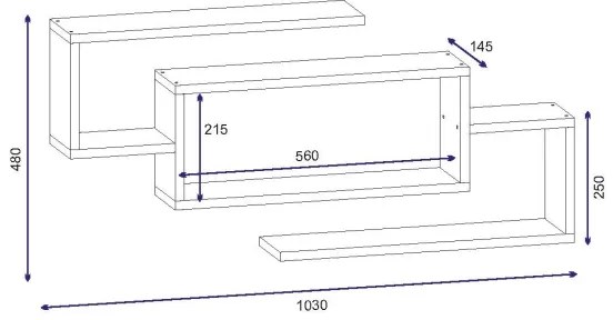 Nástenná polica JANISON 48x103 cm biela