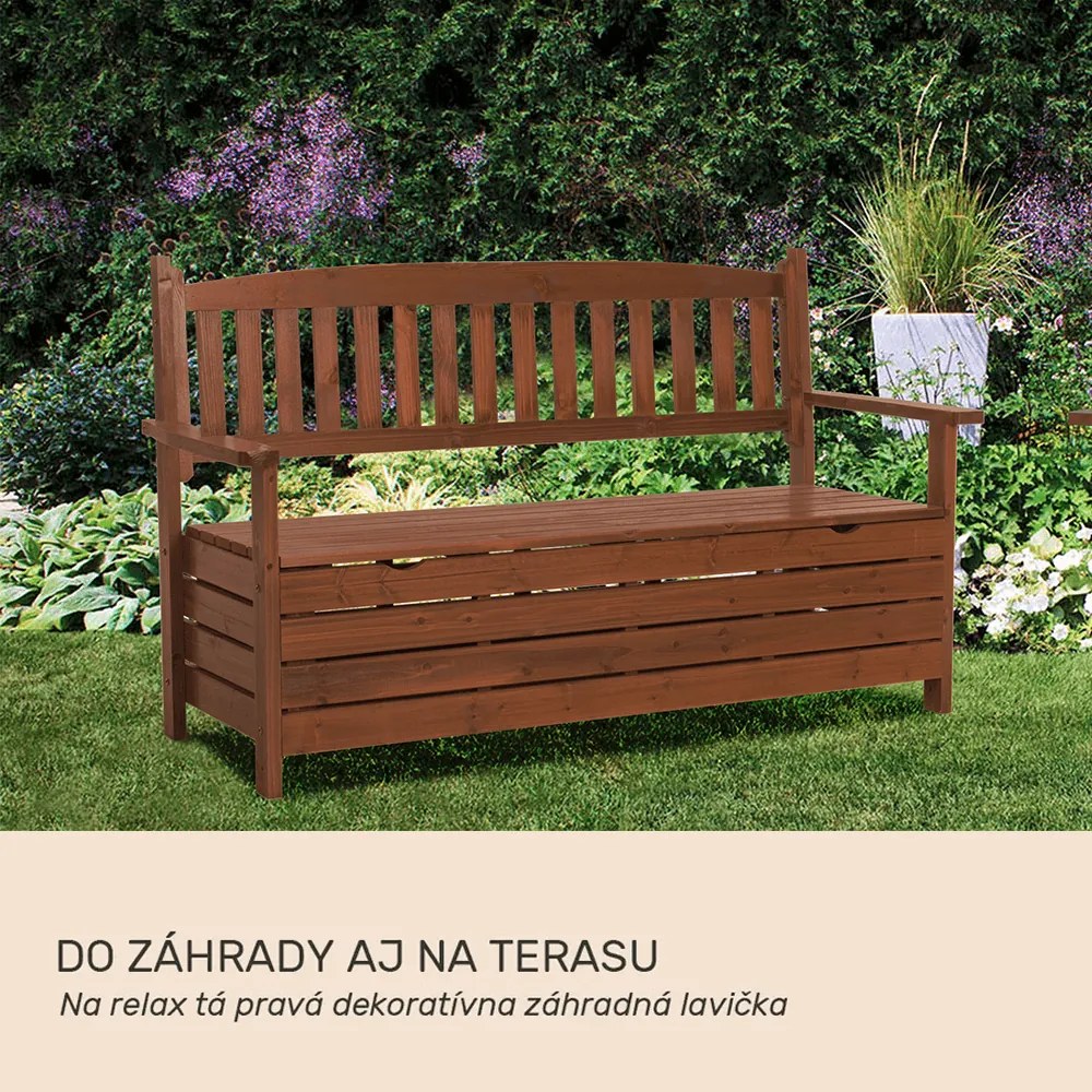 Kondela Záhradná lavička, hnedá, 150cm, AMULA