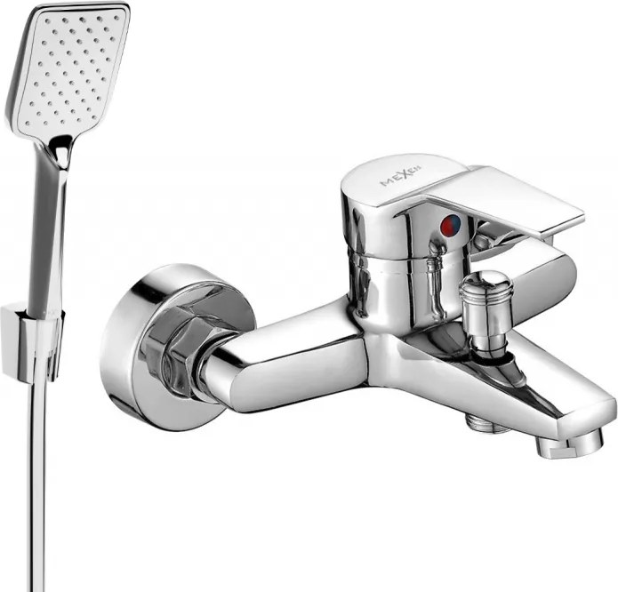 Mexen Caro R62 vaňová batéria so sprchovacím setom, chrómová - 74663R62-00