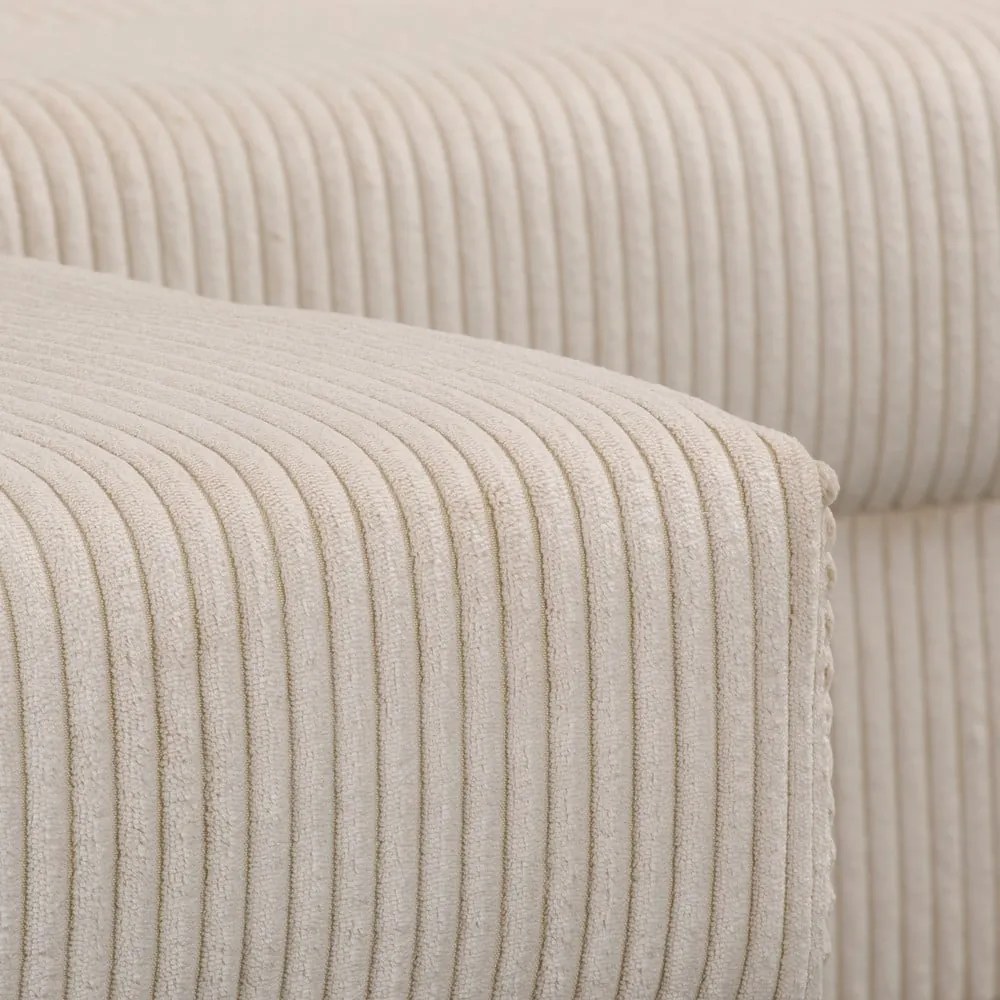 Krémovobiela menčestrová rohová pohovka (ľavý roh) Ariella – Ropez