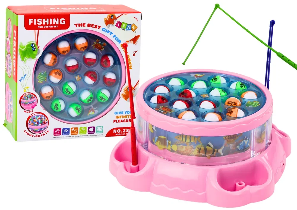 LEAN TOYS Hra Rybolov s udicami - ružová