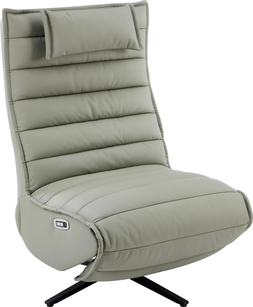 XXXLutz RELAXAČNÉ KRESLO, kov, textil, koža, sivá, čierna Stylife - Kreslá - 000788001901