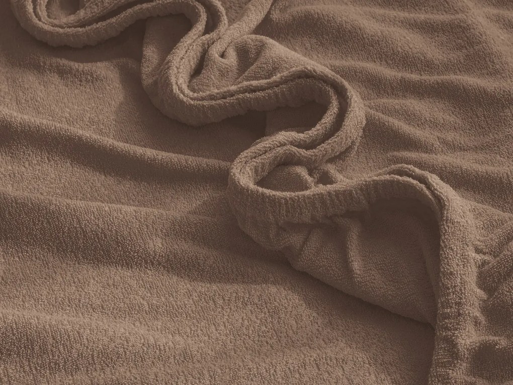 XPOSE® Detská froté plachta Exclusive - hnedá 70x140 cm