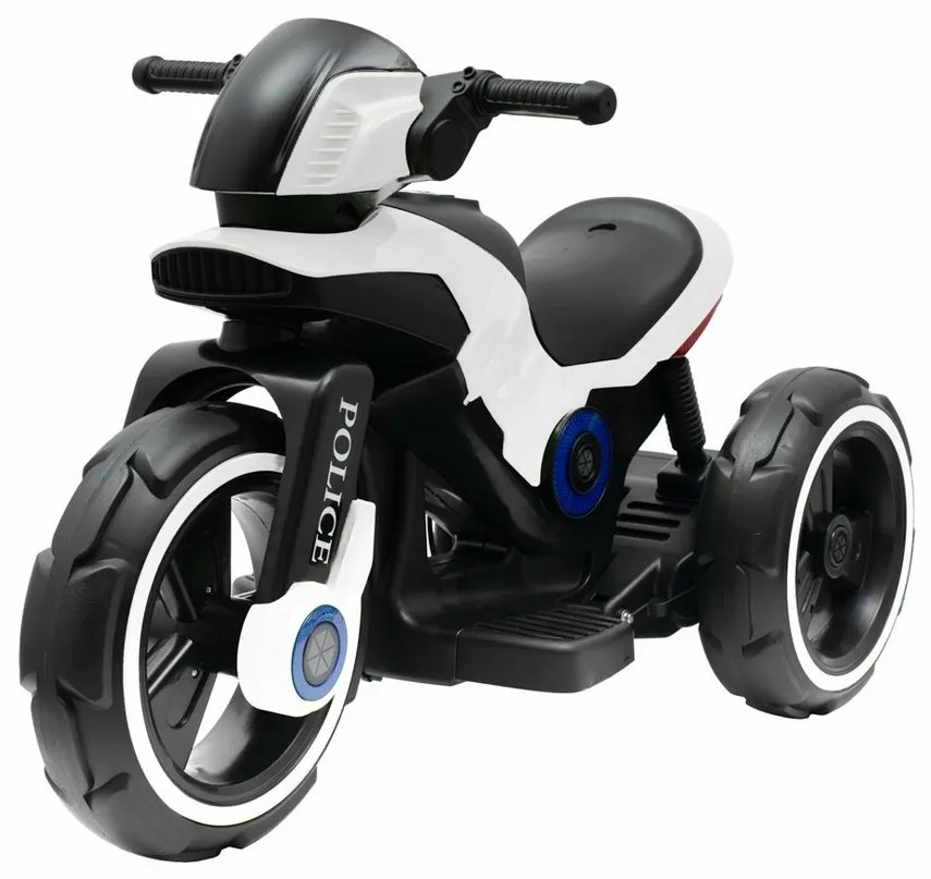 Baby Mix Detská elektrická motorka Police čiernobiela, 100 x 50 x 61 cm