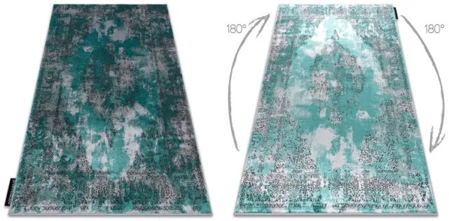 Koberec DE LUXE 6754 Abstrakcia - štrukturálny - zelený / sivý