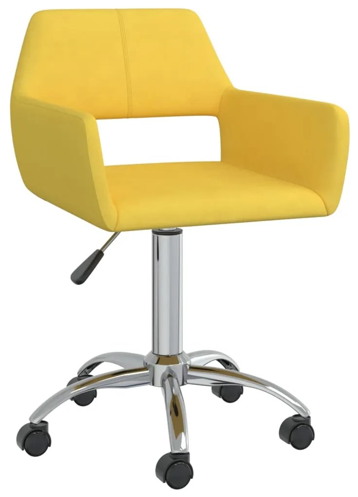 vidaXL Otočná kancelárska stolička žltá látková