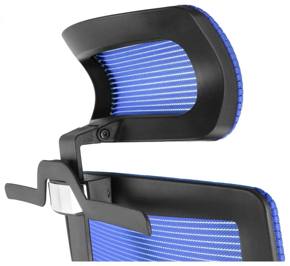 Kancelárska ergonomická stolička SCALA — čierna / modra, nosnosť 150 kg