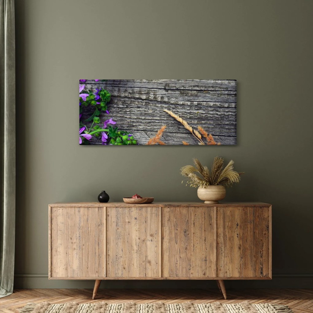 Obraz - lúčne kvety (120x50 cm)