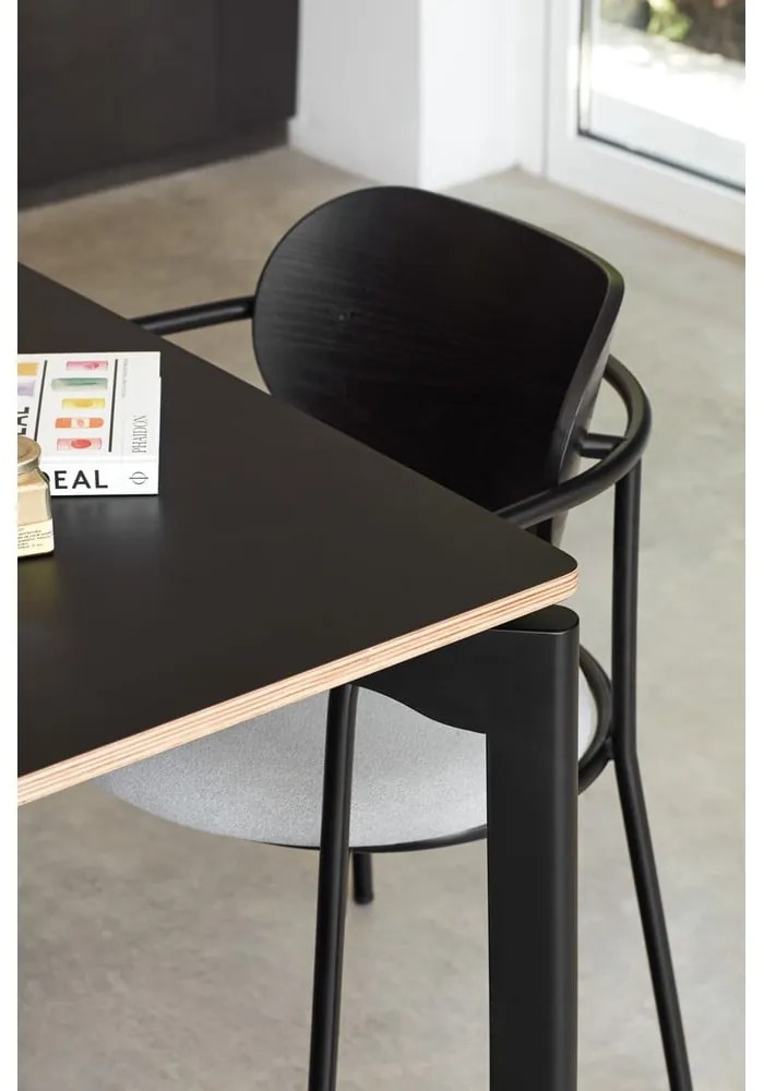 Čierno-sivá jedálenská stolička v dekore jaseňa Eclipse - Teulat