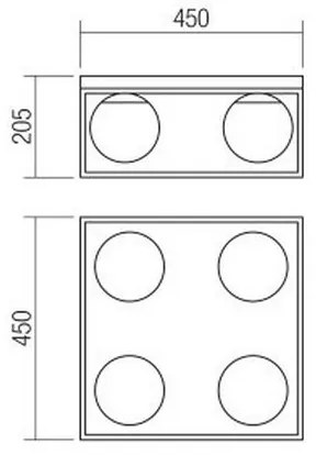 Redo 01-3055 - Stropné svietidlo ZODIAC 4xE14/28W/230V