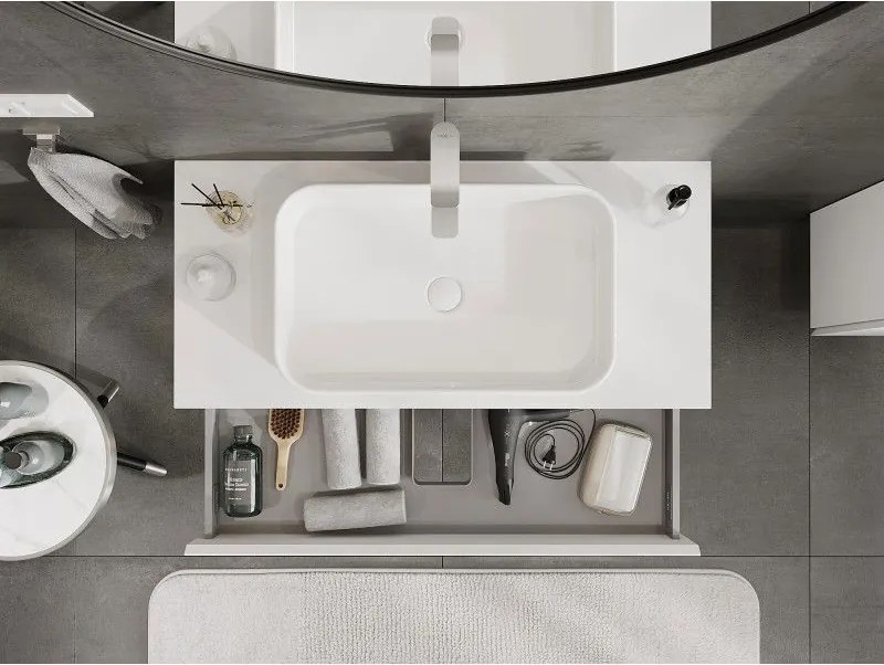 Mexen Orio, kúpeľňová skrinka 100 cm s hornou časťou, 1 zásuvka, biela matná, 91A10-10023-1-BFC01