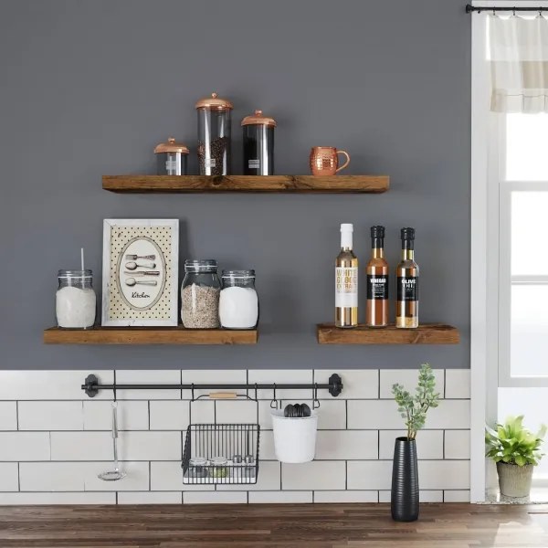 Nástenná polica SHELFY hnedá